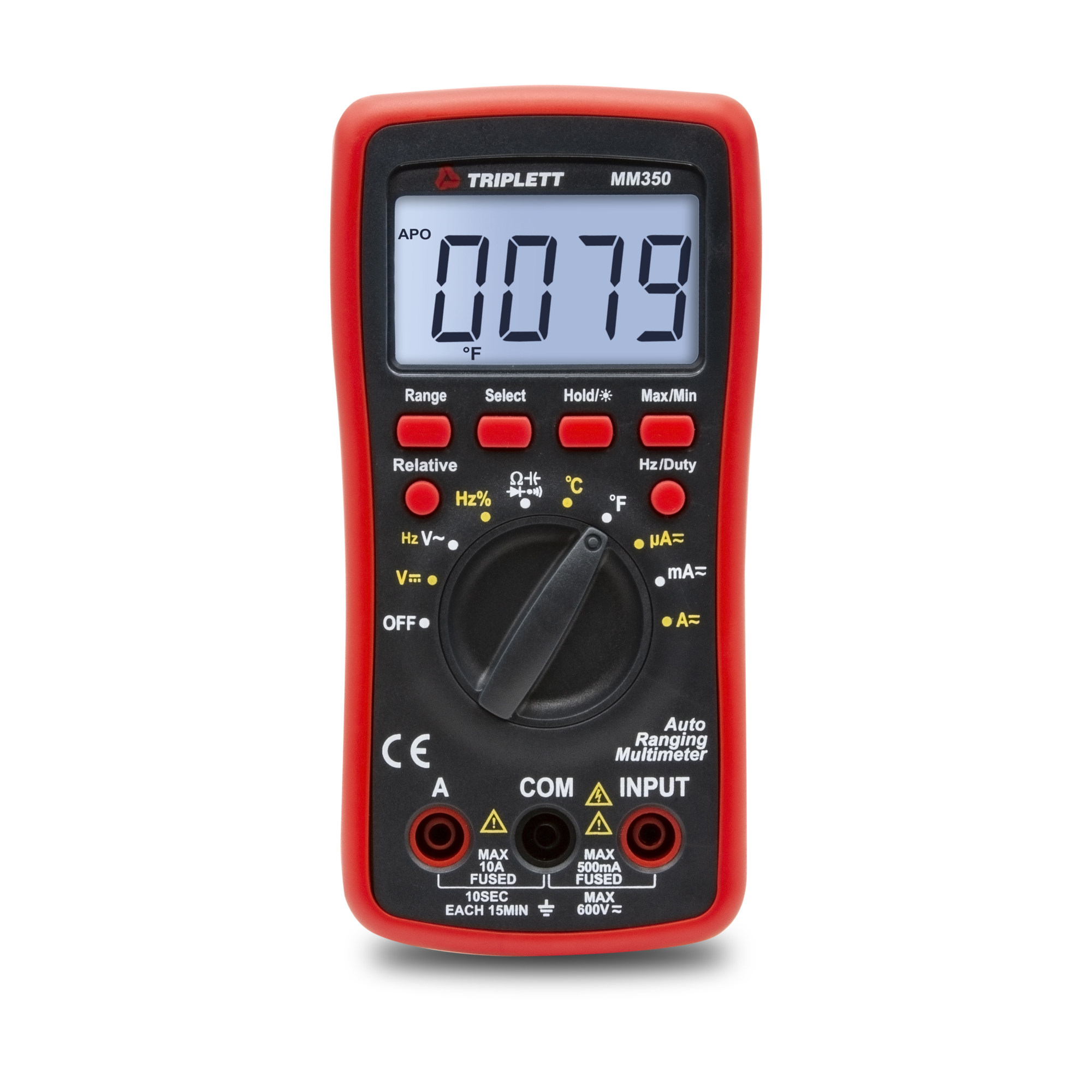 Triplett True RMS Auto Ranging Digital Multimeter — 4000 Count LCD, CAT III 600V, Model# MM350